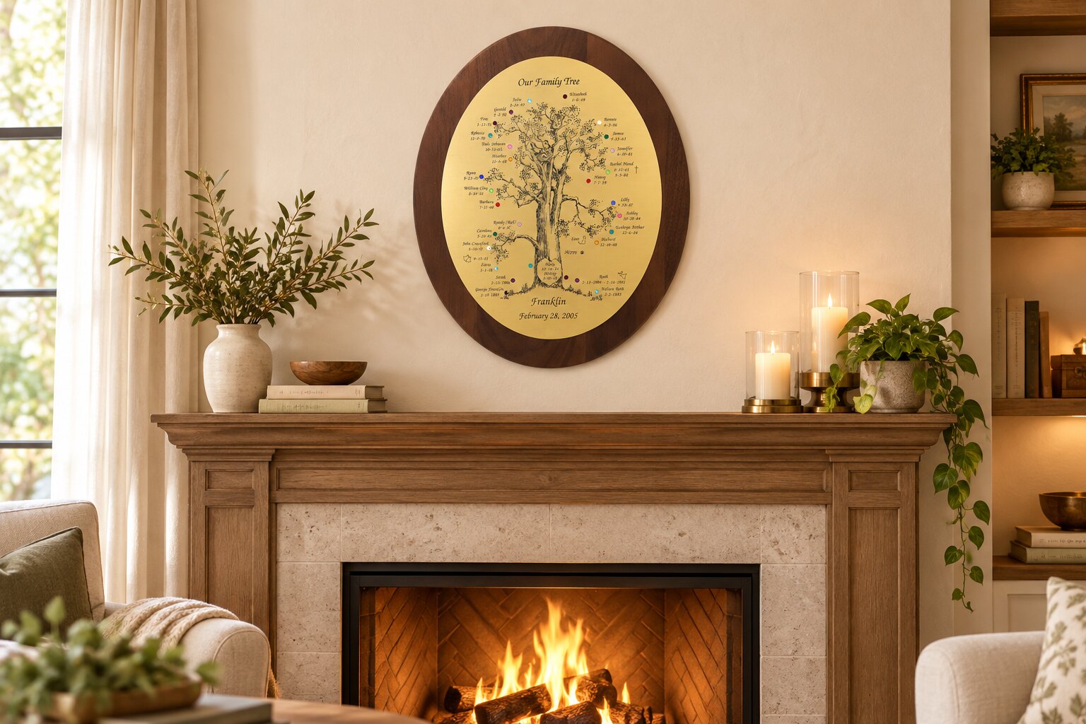 Birthstone Family Tree Plaque: Oval